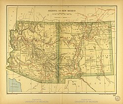 Map of Arizona and New Mexico