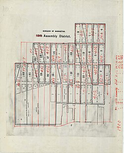 1900 enumeration district map for Manhattan, New York City