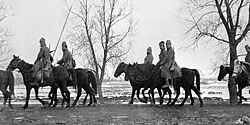 Don Cossacks getting ready to fight on the front during World War I.