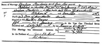 Banns of marriage of Abraham Standerin and Ann Lees