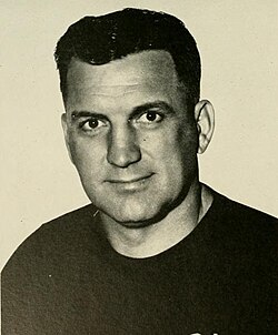 West Virginia Mountaineers football coach Gene Corum on "The Monticola" WVU yearbook, 1963.