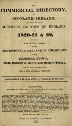 Pigot's Commerical Directory Ireland 1820