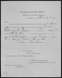 An approved pension application file