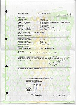 Death certificate