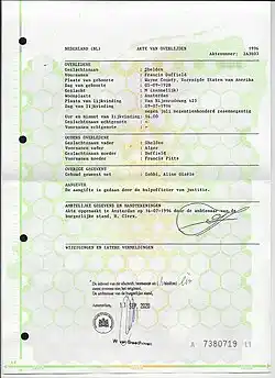 Death certificate