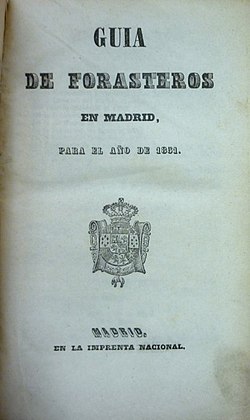 Front cover of Guía de forasteros, 1851