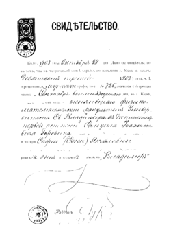 Birth certificate of Vladimir Horowitz.1903