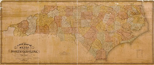 Map of North Carolina, 1833