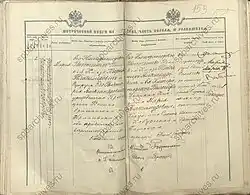 Birth Certificate of Maria Romanova, 1907