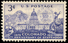 Colorado statehood 1951 US postage stamp