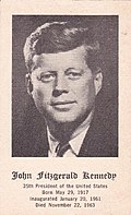 Funeral card of John F. Kennedy