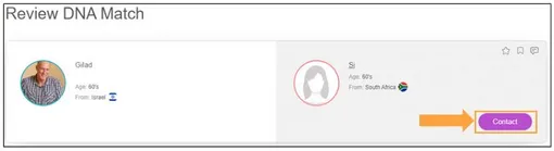 Contacting from review match page