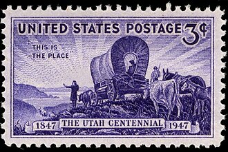 Utah territory centennial 1947 US postage stamp