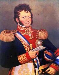 A Portrait of Bernardo O’Higgins, ‘The Liberator’ of Chile in the early nineteenth century.