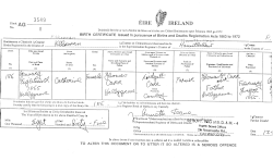 Birth certificate of Ireland