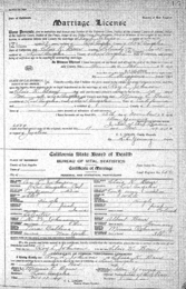 Marriage record for Elsie K. Bauer and Roy L. Johnson, Los Angeles, California