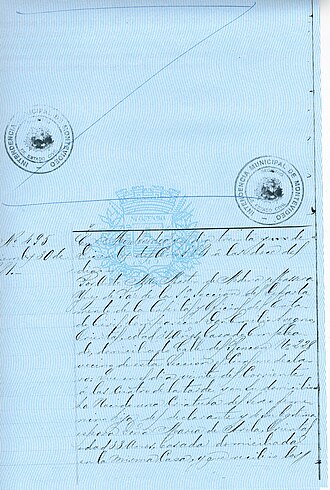 Birth certificate from Uruguay, 1881.