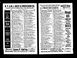 Page of Jersey City, New Jersey directory. 1915.