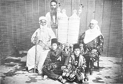 Black and white image of Bukharan Jews (before 1899)