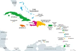 The Caribbean map