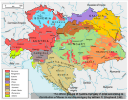 Image of the Nations of the Austro-Hungarian Empire map - 1911