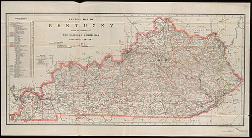 Map of Kentucky railroads, 1910