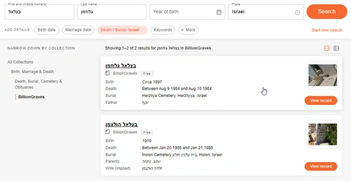 All results for בצלאל גלוזמן.