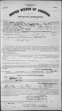 Petition for Naturalization of Matrogas Constantinos