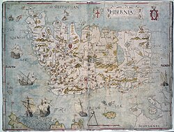 16th-century map of Ireland includes Gaelic surnames