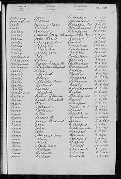 Mary Ann Finn (1858-1885) in the England & Wales Birth index