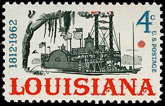 Louisiana statehood 1962 US postage stamp