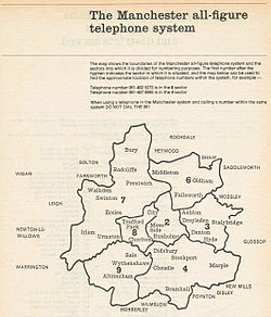 Photograph of 1975 Manchester Telephone Directory map