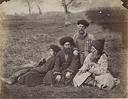 Black and white image of Caucasus Jews by J.X.Raoult