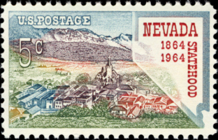 Nevada statehood 1964 US postage stamp