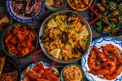 Typical Spanish tapas concept