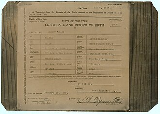 Birth certificate in the State of New York
