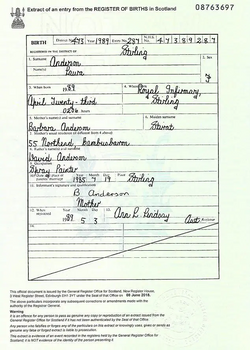 Scottish Birth Certificate