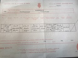 birth certificate