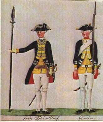 Traditional dress of 18th century Hessian military