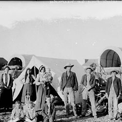Photograph of Joseph Smith Leavitt and family, Lund, White Pine County, Nevada.
