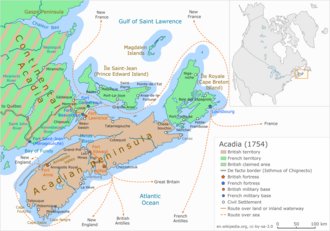 Acadia, 1754