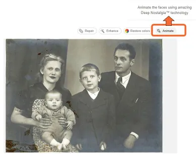 Choose the photo with the ancestor you wish to animate