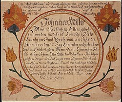 birth and baptismal record