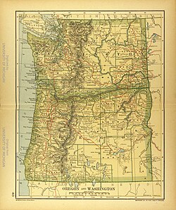 Map of Oregon and Washington
