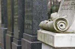 Tombstones in the graveyard, Wroclaw Poland