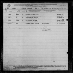 Passenger list for Louise Fourroux. Arrival at New Orleans on January 25, 1920.