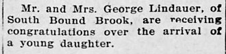 Newspaper birth announcement