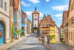 Picture of Medieval town Rothenburg ob der Tauber, Bavaria, Germany
