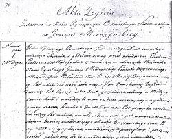Polish death record 1817