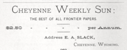 A snippet of the Cheyenne Weekly Sun. 1877